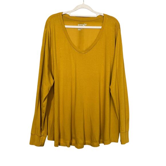 Terra & Sky Women's Long Sleeve Top Lot of 2 3X Black Yellow Loungewear Casual - Picture 2 of 8